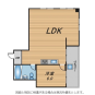 間取 リフォーム後の平面図（3DK→1LDK）